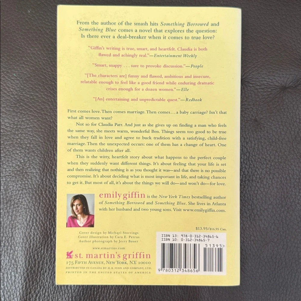 Emily Giffin “Baby Proof” Fiction Paperback Novel